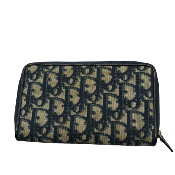 Christian Dior Monogram Wallet Blue Oblique Canvas Bifold Zip Rectangle - Picture 2 of 16